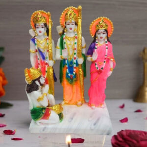 Exquisite Ram Darbar Marble Idol Showpiece for Home Decor (Marble)– 12 Inch