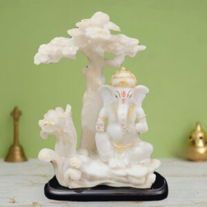 Lord Ganesh idol showpiece for home and office (Marble) -15 inch