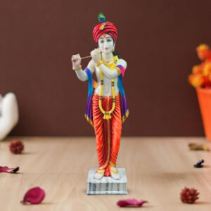 Standing Lord Krishna idol showpiece for home decor (Marble) - 30 inch