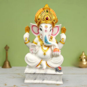 Lord Ganesh idol showpiece for home and office (Marble) -18 inch