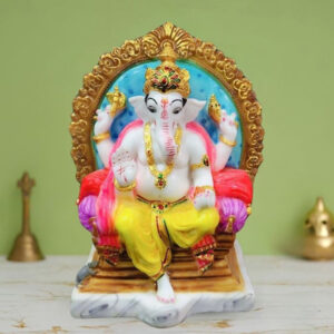 Lord Ganesh idol showpiece for home and office (Marble) -12 inch