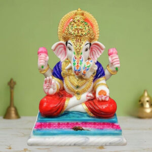 Lord Ganesh idol showpiece for home and office (Marble) -15 inch