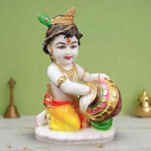 Bal Krishna Makhan Chor idol showpiece for home decor (Marble) – 15 inch