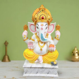 Lord Ganesh idol showpiece for home and office (Marble) -18 inch