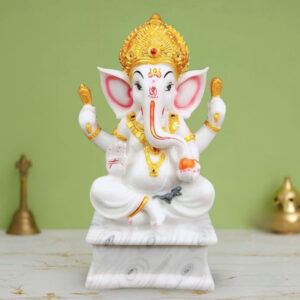 Lord Ganesh idol showpiece for home and office (Marble) -12 inch