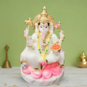 Lord Ganesha Idol Murti for Home & Office (Marble) - 8 Inch
