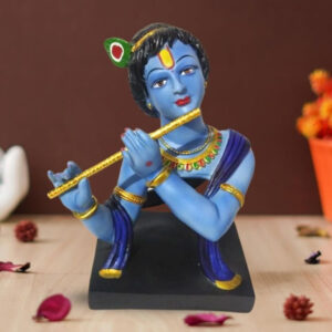 Lord Krishna idol showpiece for home decor (Marble) - 12 inch