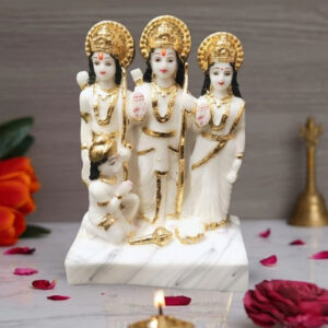Exquisite Ram Darbar Marble Idol Showpiece for Home Decor (Marble)– 8 Inch