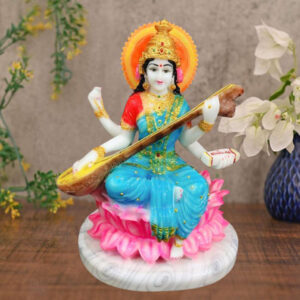 Goddess Maa Saraswati Idol Marble Statue for Home & Office - 15 inch