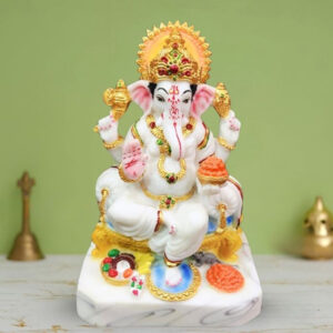 Lord Ganesh idol showpiece for home and office (Marble) -7 inch