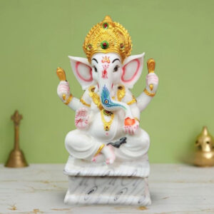 Lord Ganesh idol showpiece for home and office (Marble) -12 inch