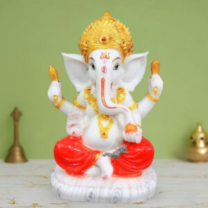 Lord Ganesh idol showpiece for home and office (Marble) -10 inch