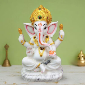Lord Ganesh idol showpiece for home and office (Marble) -10 inch