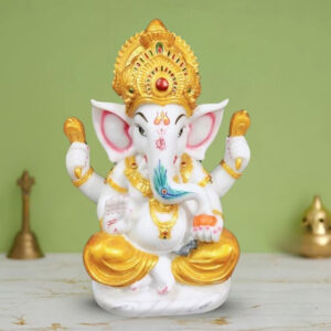 Lord Ganesh idol showpiece for home and office (Marble) -15 inch