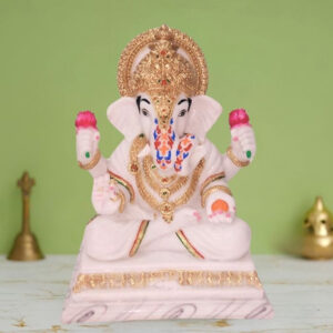 Lord Ganesh idol showpiece for home and office (Marble) -15 inch