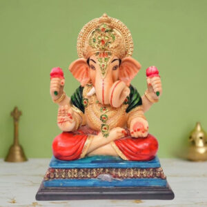Lord Ganesh idol showpiece for home and office (Marble) -15 inch