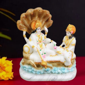 Sheshnag Vishnu Lakshmi Idol Showpiece for home & office (Marble) - 12 inch