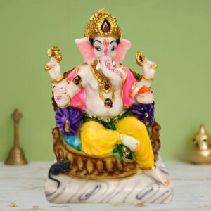 Lord Ganesh idol showpiece for home and office (Marble) -12 inch