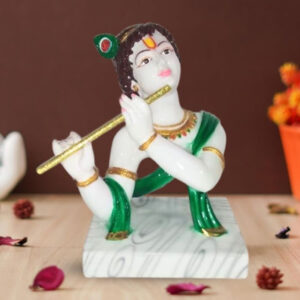 Lord Krishna idol showpiece for home decor (Marble) – 12 inch