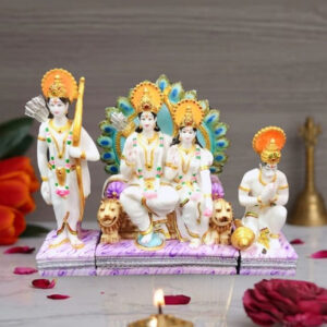 Exquisite Ram Darbar Marble Idol Showpiece for Home Decor (Marble)– 12 Inch