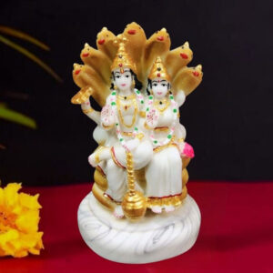 Sheshnag Vishnu Lakshmi Idol Showpiece for home & office (Marble) - 15 inch
