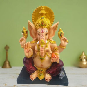 Lord Ganesh idol showpiece for home and office (Marble Super gold ) -15 inch