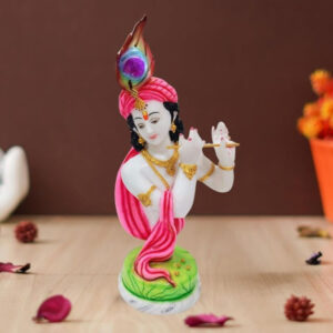 Lord Krishna idol showpiece for home decor (Marble) - 20 inch