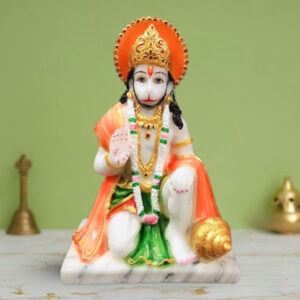 Lord Hanuman idol Sculpture Statue for Home Decor (Marble) - 12 Inch