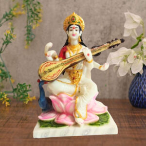 Goddess Maa Saraswati Idol Marble Statue for Home & Office - 18 inch