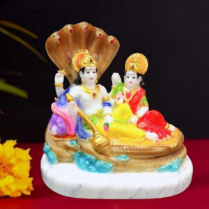 Sheshnag Vishnu Lakshmi Idol Showpiece for home & office (Marble) - 8 inch