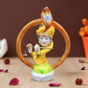 Lord Krishna idol showpiece for home decor (Marble) - 10 inch