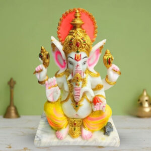 Lord Ganesh idol showpiece for home and office (Marble ) -15 inch
