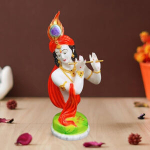 Lord Krishna idol showpiece for home decor (Marble) - 20 inch