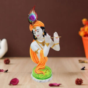 Lord Krishna idol showpiece for home decor (Marble) - 20 inch