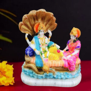 Sheshnag Vishnu Lakshmi Idol Showpiece for home & office (Marble) - 12 inch