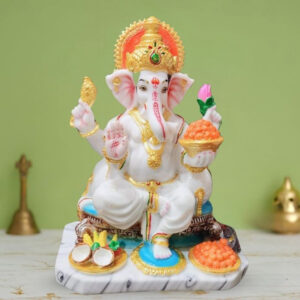 Lord Ganesha Idol Murti for Home & Office (Marble) - 15 Inch