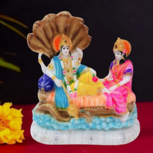 Sheshnag Vishnu Lakshmi Idol Showpiece for home & office (Marble) - 12 inch