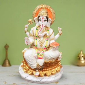 Lord Ganesha Idol Murti for Home & Office (Marble) - 15 Inch