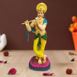 Standing Lord Krishna idol showpiece for home decor (Marble) - 24 inch