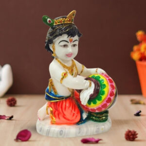 Bal Krishna Makhan Chor idol showpiece for home decor (Marble) – 15 inch