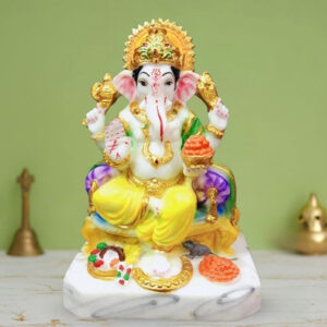 Lord Ganesha Idol Murti for Home & Office (Marble) - 6 Inch