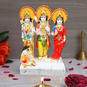 Exquisite Ram Darbar Marble Idol Showpiece for Home Decor (Marble)– 10 Inch