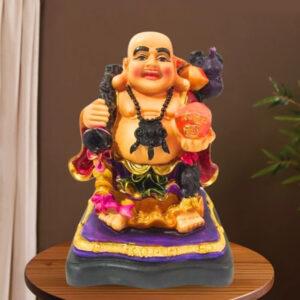 Colorful Laughing Buddha Statue for Prosperity & Luck (Polyresin) -15 Inch