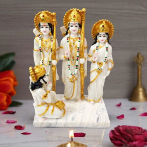 Exquisite Ram Darbar Marble Idol Showpiece for Home Decor (Marble)– 12 Inch
