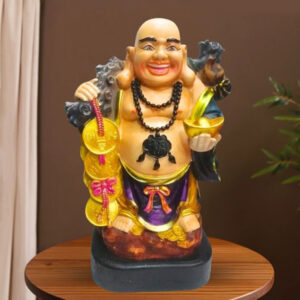 Colorful Laughing Buddha Statue for Prosperity & Luck (Polyresin) - 24 Inch