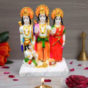 Exquisite Ram Darbar Marble Idol Showpiece for Home Decor (Marble)– 8 Inch