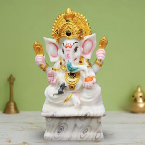 Lord Ganesha Idol Murti for Home & Office (Marble) - 10 Inch