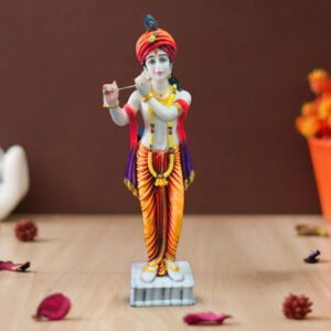 Standing Lord Krishna idol showpiece for home decor (Marble) - 30 inch