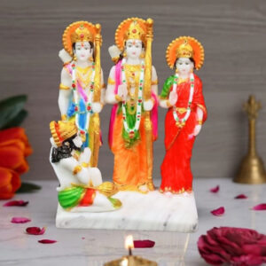 Exquisite Ram Darbar Marble Idol Showpiece for Home Decor (Marble)– 12 Inch