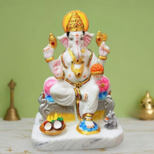 Lord Ganesh idol showpiece for home and office (Marble) -10 inch
